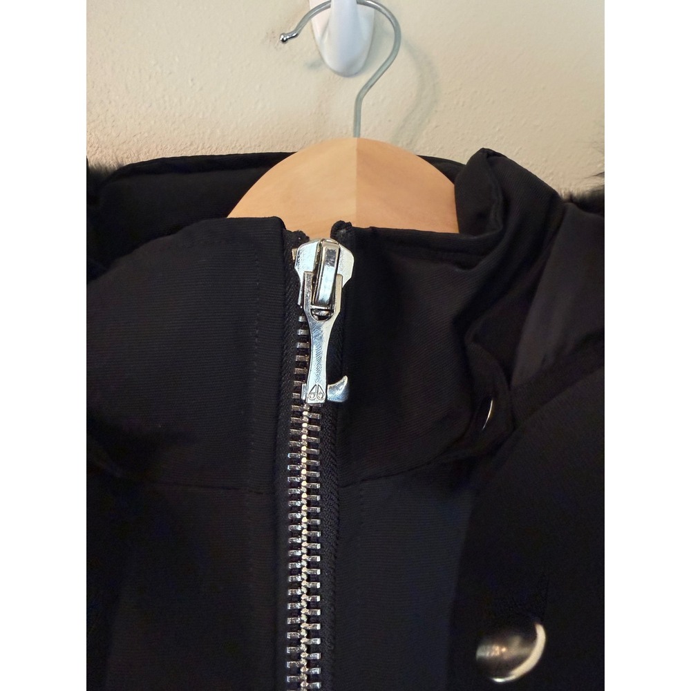 Moose Knuckles Debbie Shearling Trim Bomber Jacket Black L - Picture 6 of 13